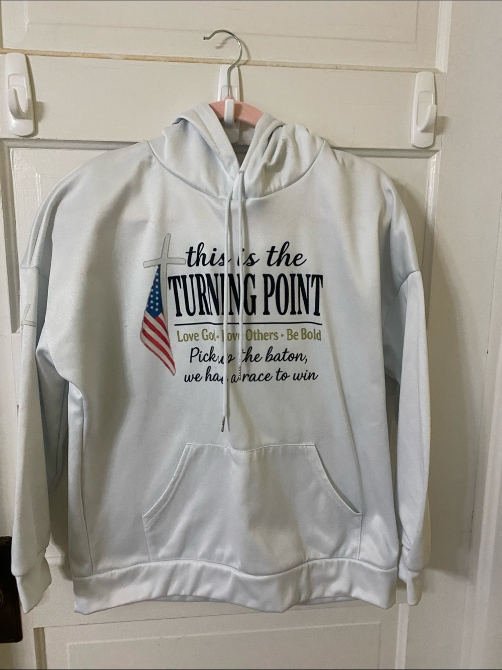 Turning Point USA White Graphic Hoodie - Inspirational Message